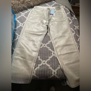 Metallic Silver Pants